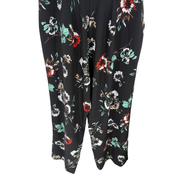 Torrid Black Floral Wide Leg Jumpsuit Plus Size 24 V-Neck Pockets Back Zip NWT - Picture 11 of 15